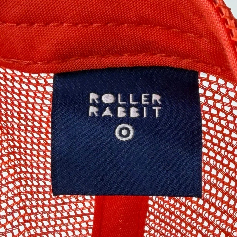 Roller Rabbit Club RR Trucker Hat Orange Mesh Snapback Logo Baseball Cap